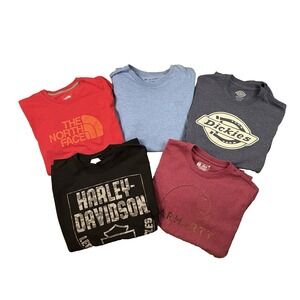 MIXED LOT OF 5 Men's M T-Shirts H Davidson/Carhartt/N Face/Dickies/T Matthew